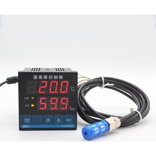 Free shipping Digital embedded temperature and humidity controller CJ-0302 with IP55 moistureproof sensor thermometer hygrometer