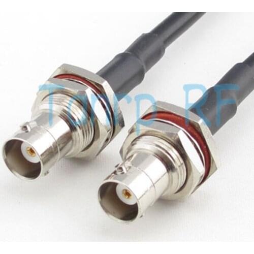 Free Shipping! RF connector Pigtail coax jumper cable 3feet BNC female to BNC female nut bulkhead 100CM RG58 extension cable