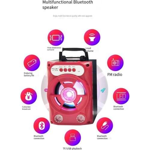 Wireless Sound New Large Size Outdoor Bluetooth-compatible Speaker System Bass Stereo with LED Light Computer Peripheral Audio