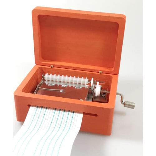 DIY paper strip music box, 20 note hand crank photo music box gifts for lovers, customized engraved free shipping