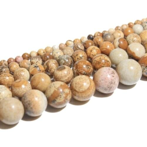 Picture JasperLoose Beads Natural Round Stone 4 6 8 10 MM Pick Size for Jewelry