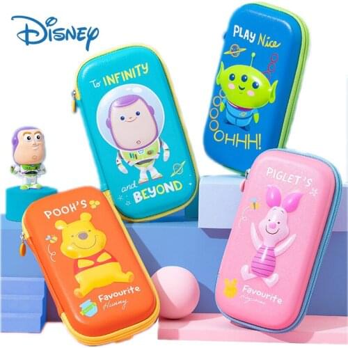 Disney Winnie The Pooh Cute Student Stationery Bags Buzz Lightyear Kawaii Large Capacity Anime Pencil Case for Boys Girls Gifts