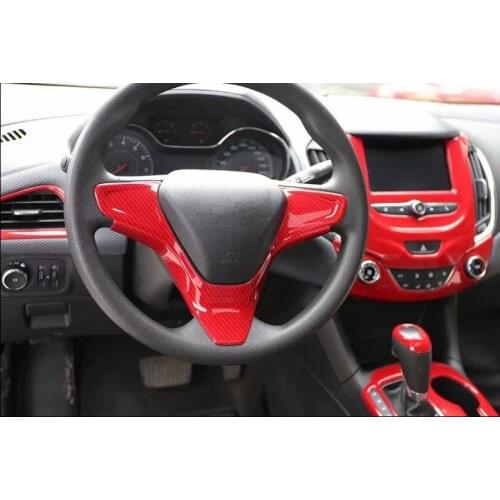 For Chevrolet Cruze 2017-2019 1PC Car Interior Steering Wheel Cover Trims Stickers Accessories Car Styling Moldings