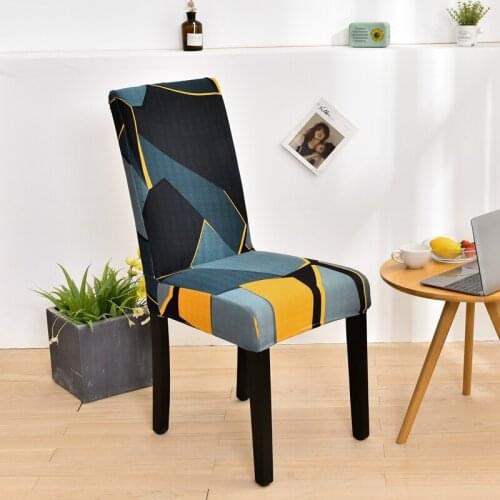 Elastic Printed Dining Chair Slipcover Modern Removable Anti-dirty Kitchen Seat Case Stretch Chair Cover for Banquet 1/2/4/6 pcs