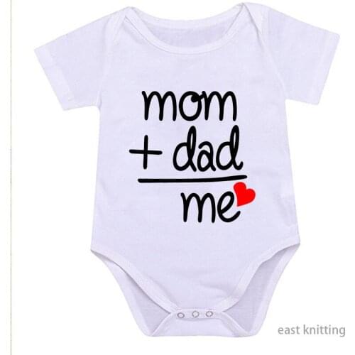 Summer Funny Dad+Mom Letter Print Infant Clothes Baby Clothes Newborn Cotton Baby Boy Girls Rompers Jumpsuit Clothing Outfits