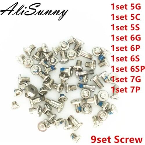 AliSunny 9set Complete Screw Set for iPhone 7 6 6s Plus 5S 5 5C Full Screw Inner Kits Replacement Parts