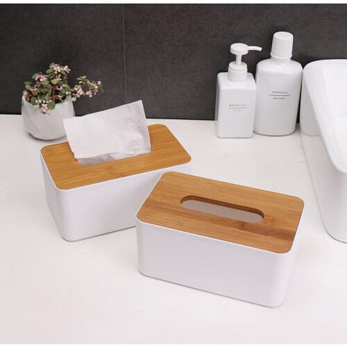 Tissue Box Wooden Cover Toilet Paper Box Solid Wood Napkin Holder Case Simple Stylish Tissue Paper Dispenser Home Car Organizer