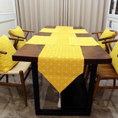 Table Runner Mat Cushion Modern Table Runner Simple modern Lemon yellow Soft Comfortable For Home Wedding Party Decoration