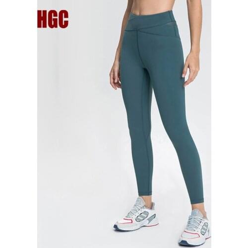 HGC Naked Feel Leggings High Waisted Squat Proof Yoga Pants GYM Elastic Energy Dry Fit Running Nylon Wholesale Workout Tights