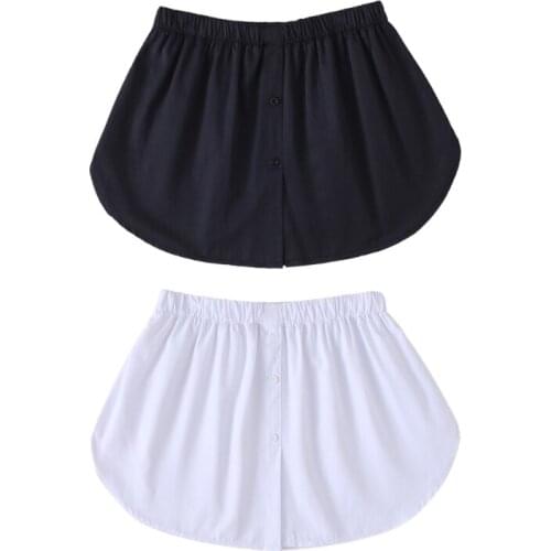 Women Girls Shirt Blouse Extender Adjustable Layering Faux Top Lower Sweep Mini Skirt False Hemline Splitting Underskirt