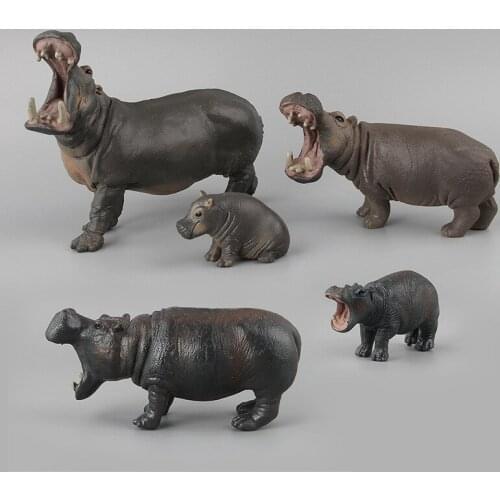 Wild Hippo Model Plastic Animal Toy Home Decoration Children Education Gift