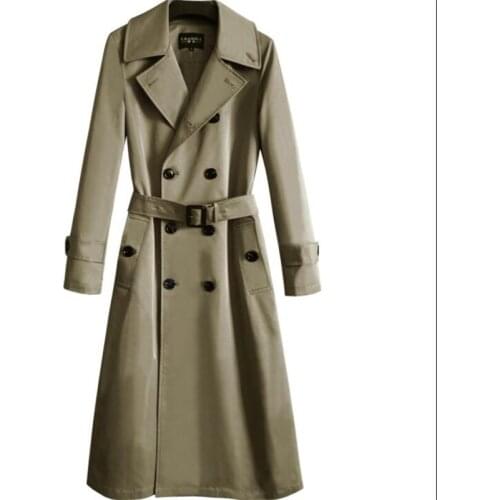 Mens trench coats veste femme manteau homme man clothes slim overcoat long sleeve British fashion khaki black plus size S - 6XL