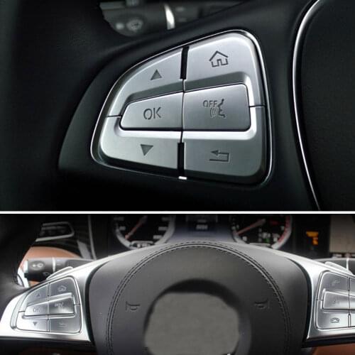 BBQ@FUKA 12pcs Car Steering Wheel Button Switch Trim Cover Fit For Benz A B C Class A200 AMG B250 C200/300/250 CLA250 CLS500