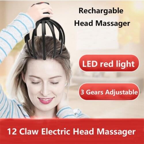 2021 New Octopus Claw Head Massage Electric Scalp Massager Vibration Scratching Relief Pressure Relax Relief Tools осьминог