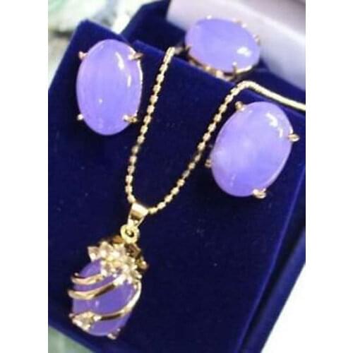 Charming Alexandrite pendant necklace earring ring set AAA