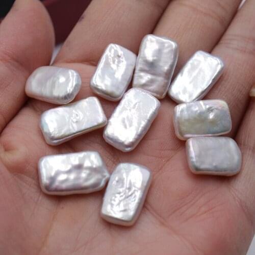 Wholesale 10-18mm Big Size Real Natural Freshwater Loose Pearls Rectangle Shape No Hole, 10pcs/lot