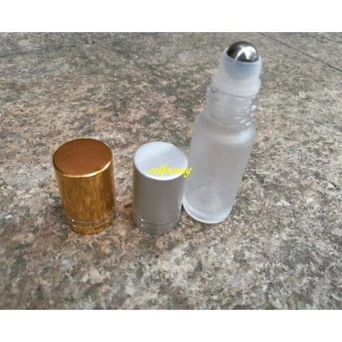 1000pcs/lot 5ml Empty Transparent Thick Glass Roll on Bottle Container Matte Essential Oil Perfume Fragrance bottles