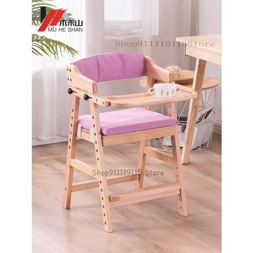 Solid Wood Childrens Dining Chair Baby Dining Table Chair Household Childrens Dining Lift Writing Desk Stool Wooden Learning C