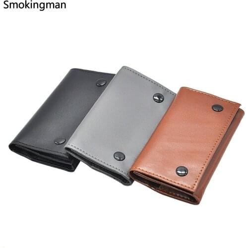 Tobacco bag Three-layer soft belt concealed buckle waterproof imitation leather tobacco bag Moisturizing bag