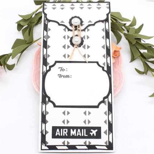 ZFPARTY Slimline Airmail Envelope Metal Cutting Dies Stencils for DIY Scrapbooking Decorative Embossing DIY Paper Cards