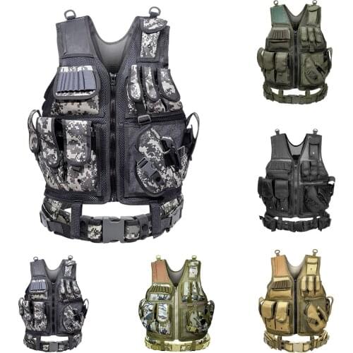 Military Outdoor Hunting Camouflage Equipment Mesh Stab-resistant Breathable Protective Adjustable Vest for Airsoft Combat Acces