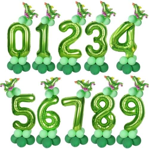 1set 40inch Dinosaur Party Big Number Foil Balloons Jungle Party Helium Balloon Birthday Boy Baby Shower Globos Decorations