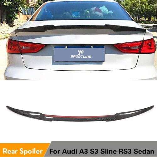 Carbon Fiber Rear Trunk Spoiler Boot Lip Wing Spoiler For Audi A3 A3-Sline S3 RS3 Sedan 2014 - 2019 Trunk Lid