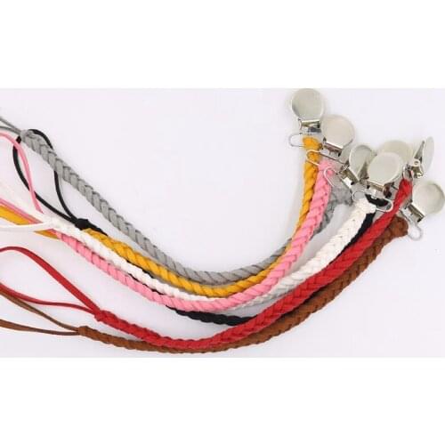 Pacifier Clips Chain Baby Chew Dummy Clip Pacifier Holder Braided Soother Chains for Newborn Infant Feeding Teething Soother