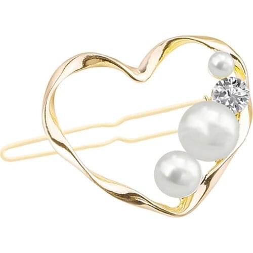 1pc Fake Pearl Decor Hair Pin Rhinestone Star Hairpin Bobby Pin Geometric Hair Clip For Ladies Women Girls Hair Accessories