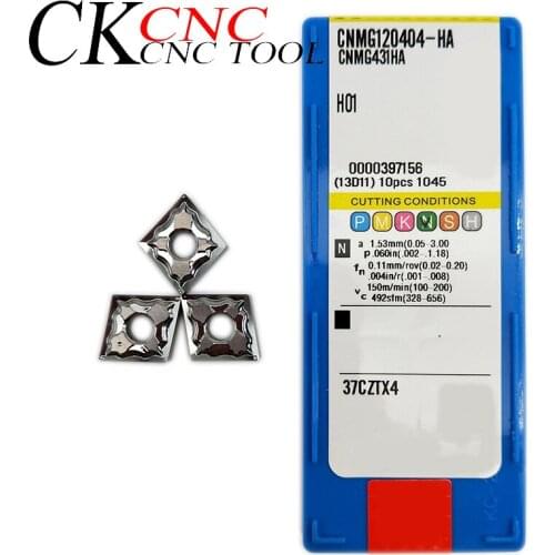 10pcs CNMG120404-HA H01 CNMG120408-HA H01 CNC lathe Milling tool carbide turning insert Used for processing Aluminum and Copper