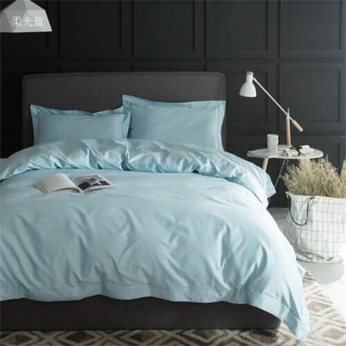 100% Island cotton 100s King Queen Size Gray Beige Blue Wine Red Colors Flat Sheet Duvet Cover Pillowcases 4 pieces set on sale