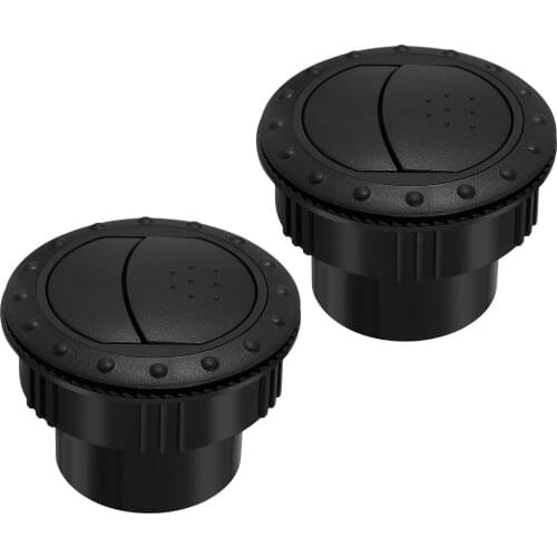 Garneck 2Pcs 60mm Dashboard Air Vent Outlet Air Conditioning Deflector Side Roof for Car RV ATV A1176 (Black)