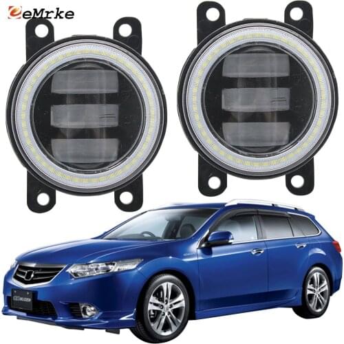 2PCS Led Angel Eye DRL for Honda Accord 8 VIII TSX 2011 2012 2013 2014 LED Fog Lights 2-Colors Lens Daytime Running Light 12V