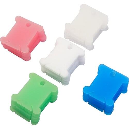 20/50 Pcs 35x38mm Five Colors Plastic Cross Stitch Storage Rack Sewing Thread Winding Plate Process Line Organizer