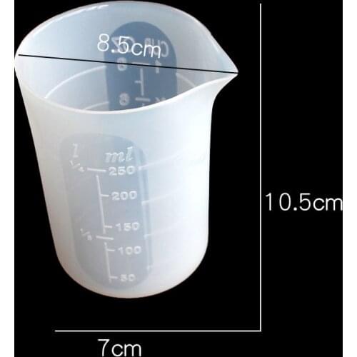 250ML Silicone measuring cup Split cup Resin Silicone Mould handmade DIY Jewelry Making tool epoxy resin cup