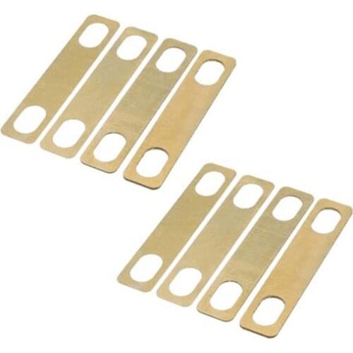8Pcs Guitar Neck Shims, 4Pcs 0.2mm, 2Pc 0.5mm and 2Pc 1mm Thickness Brass Shims for Electric Guitar Bass Luthier Tools