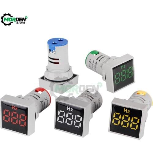 AC60-500V Digital 3in1 22mm Voltage Indicator Voltmeter Hz Current LED Meter Tester Signal Lights Lamp Dropship