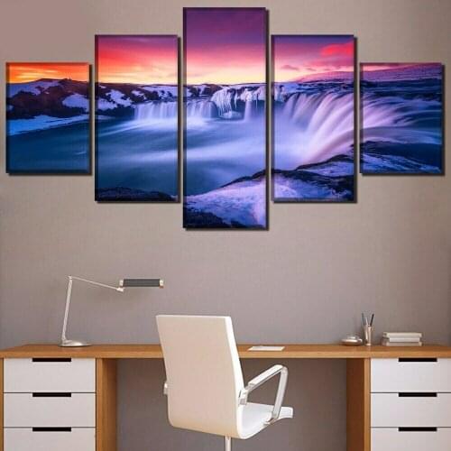 Diamond Embroidery Purple Waterfall Sunset Landscape Multi-Picture 5D Diamond Painting Cross Stitch Kits Autumn New Arrival A755