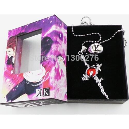 Anime cosplay K project metal pendant logo mini prop alloy fashion necklace red single&set