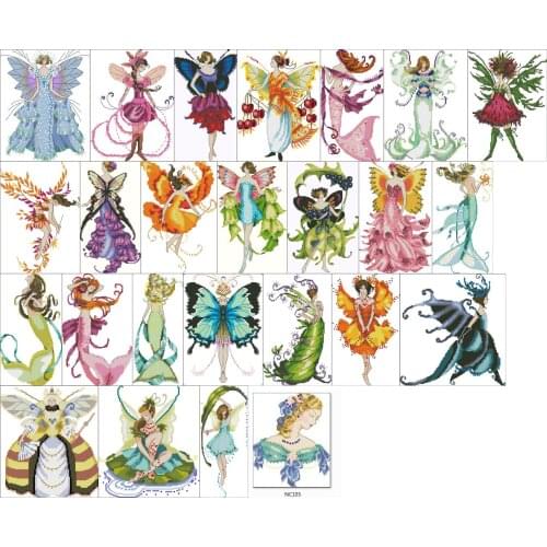 August Peridot Fairy cross stitch kit fairy design 14ct 18ct 11ct linen flaxen canvas cotton embroidery DIY needlework 1