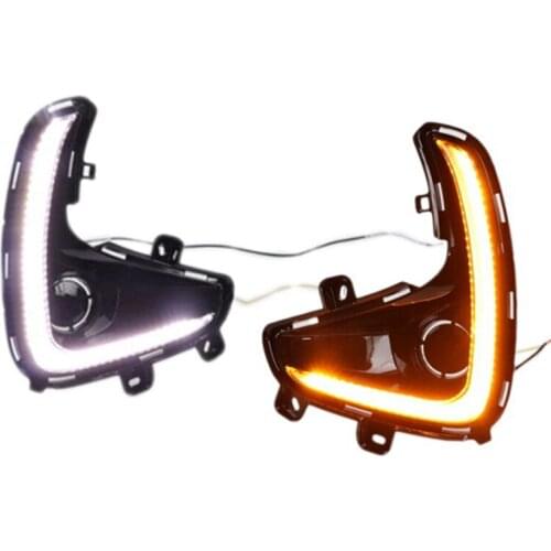 Car LED DRL Daylight Dynamic Turn Signal Fog Lights Daytime Running Light with Controller for Toyota Yaris 2020 2021