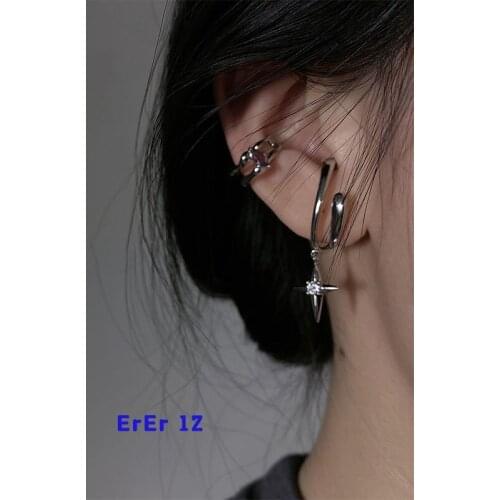 ErEr Frosty Wind Ear Bone Clips Personality Simple Ear Clips Women Without Pierced INS Wind Small Design Premium Fringe Earrings