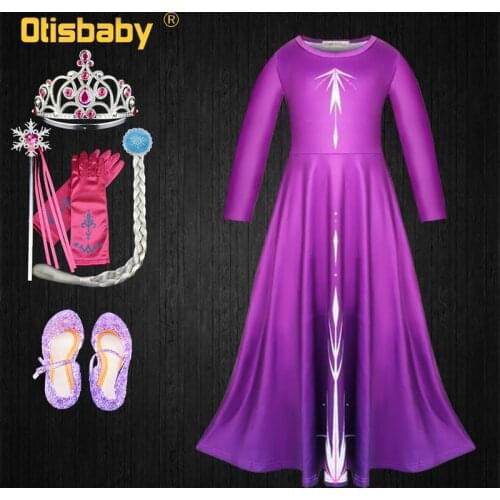 Purple Girls Elsa Dress Snow Queen 2 Elsa Carnival Costume Christmas Clothes fantasia Elza Frocks for Girls Anna Gowns Infant