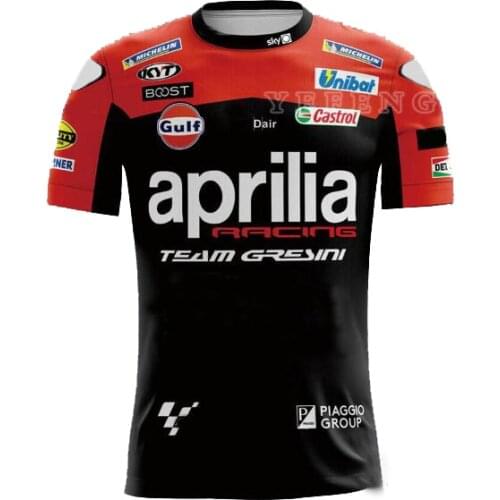 New Motorcycle Mens Jersey Quick dry Moto GP Racing For Aprilia Team Dain Shirt Motocross ATV Motobike Short Sleeve T shirt