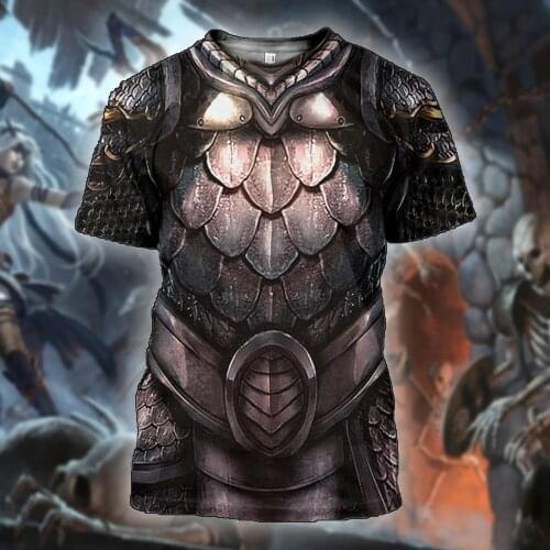 3D Printed Knight Medieval Armor Men t shirt Knights Templar Military Tshirt Fashion Tee shirt summer Ropa Casual Unisex tees