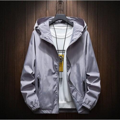 Camping Rain Hiking Jackets Men Autumn Winter Hoodie Coat Casual Pure Color Plus Size Zipper Outdoor Sport Coat Windbreaker