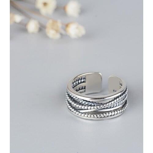 Personality Vintage Silver Color Layer Rings For Women Fashion Retro Antique Rings Bridal Wedding Jewelry Anillos
