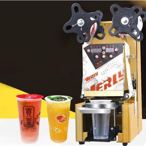 Commercial Cup Sealer Cup Sealing Machine Full Automatic Bubble Tea Machine for PP/PE/Paper Milk Tea Cup Seal WY-980