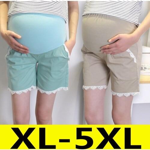 Summer Lace Shorts For Maternity plus-size Thin cotton Hot Pants For Pregnant Women Chic Short Trousers of Pregnancy