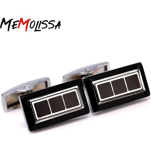 MeMolissa Luxury 2018 New shirt cufflinks for mens Brand cuff buttons cuff links Black High Quality abotoaduras Jewelry